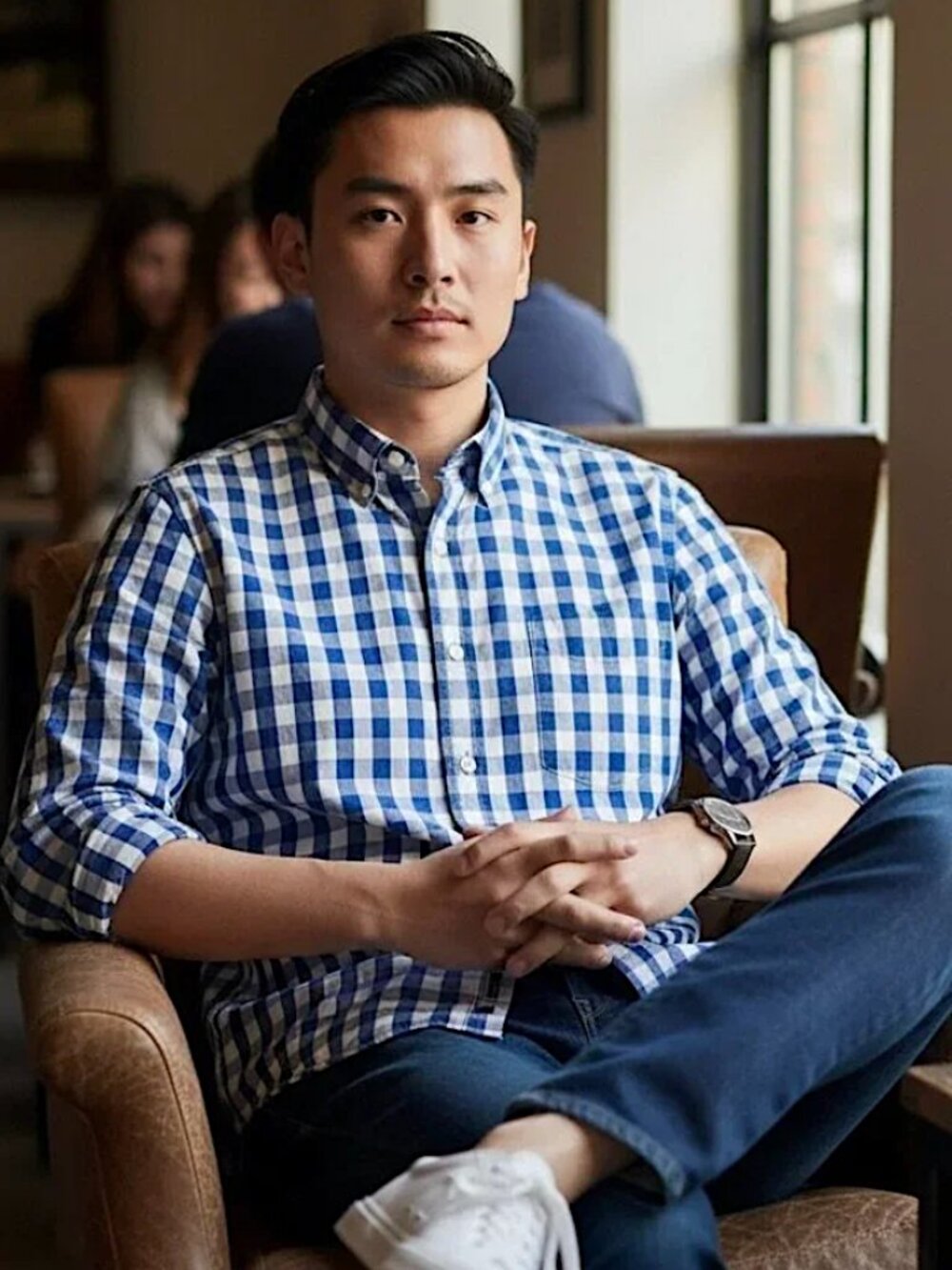 J CREW FACTORY Sunwashed Oxford Shirt M Blue